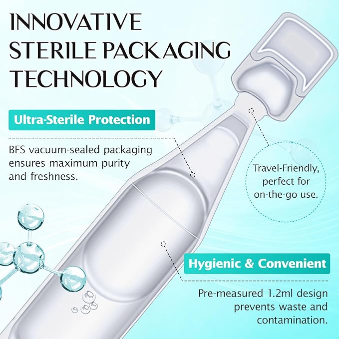 Hyaluronic Acid Serum for Face, 3% Hyaluronic Acid Serum Ultra-Hydrating Tube, Anti Aging Single-Use Vials Skincare for Dry Skin, Smoother Skin, Deep Moisturizing, Pre-Makeup Skincare - 1 Box of 30