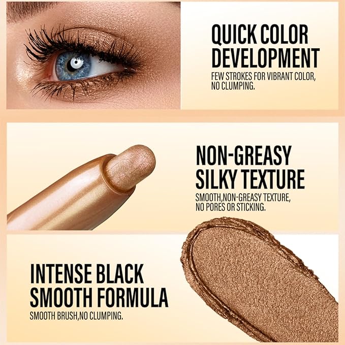 Jolilab Eyeshadow Stick Set, 4 Colors Matte Professional Bright-Colored Contouring and Highlight Stick, Cream Waterproof Long Lasting High Pigmented Eye Shadow. (4, 01+05+06+07)