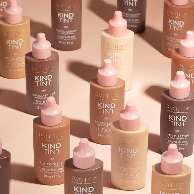 Pacifica Beauty Kind Tint Tinted Serum, Skincare, Vegan Collagen, Hyaluronic Acid, Vitamin C, Niacinamide, Caffeine, Hydrating, Lightweight Foundation, Natural Dewy Skin, Shade 13, 1 fl oz (1 Count)