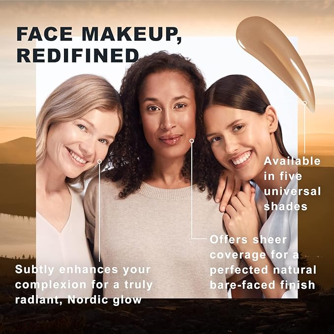 Lumene Invisible Illumination Instant Beauty Glow Serum - Sheer-Coverage Face Makeup + Brightening Serum - Infused with Nordic Algae and Vitamin E for Instant Radiance - Universal Tan (30ml)