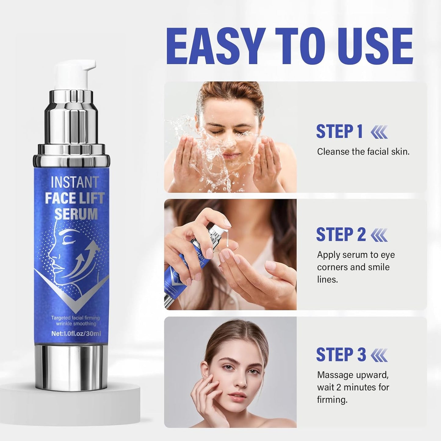 Instant Face Lift Serum,Face Lifting & Skin Tightening, Smooth Fine Lines, Pores and Deep Wrinkles,1Fl Oz