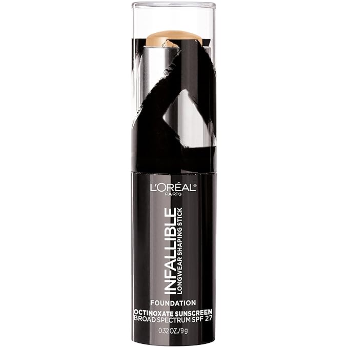 L'Oreal Paris Makeup Infallible Longwear Shaping Stick Foundation, 406 Warm Beige, 1 Tube, 0.32 Ounce