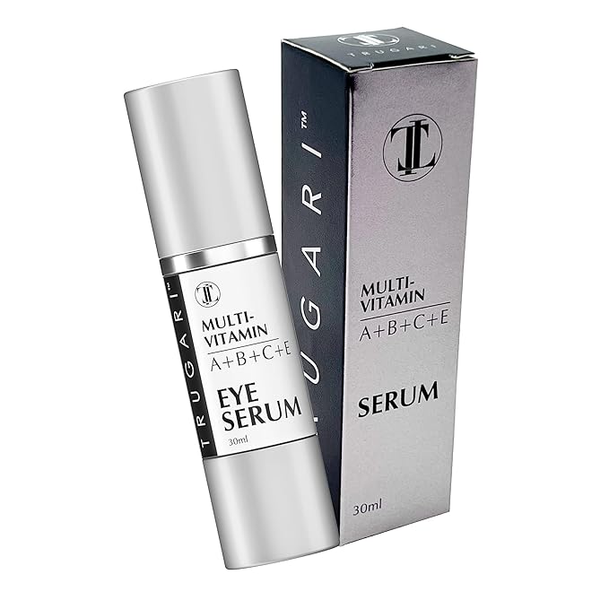 Eye Serum, Multi-Vitamin Skin Care Serum with Vitamins A, B, C and E, Rejuvenating Dark Spot Remover for Face and Under Eyes, Improves Age Spots, Fine Lines and Wrinkles, 30 ml