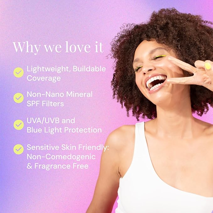 Naked Sundays BeautyScreen™ SPF 50 Mineral Peptide Foundation Tint 2-in-1 Skin Tint & Mineral Sunscreen- Radiant, Buildable Coverage, Acne-Safe (3.5 Light Medium Cool, 1.01 Fl Oz)
