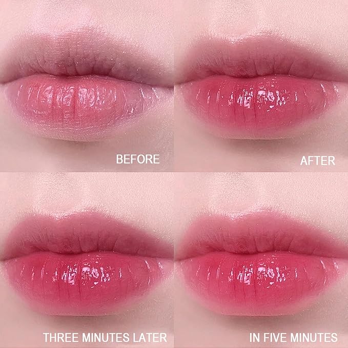 Heart Shaped Dual-use Deformable Lip Balm Stick - Honey, Peach. Repair, Keep Lips Moisturized,pink gift box,Gifts