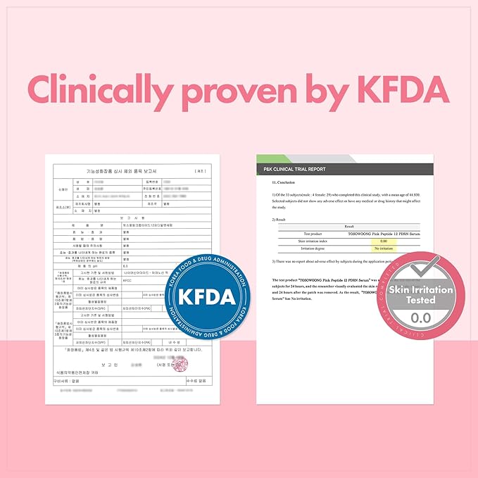 Pink Peptide 12 PDRN Serum With Salmon DNA PDRN 10,320ppm, 12 Peptides, Niacinamide, Skin glow, Hydrating, Moisturizing, Firming, Uneven Skin Tone, Korean Skincare, 33ml, 1.11 fl.oz.