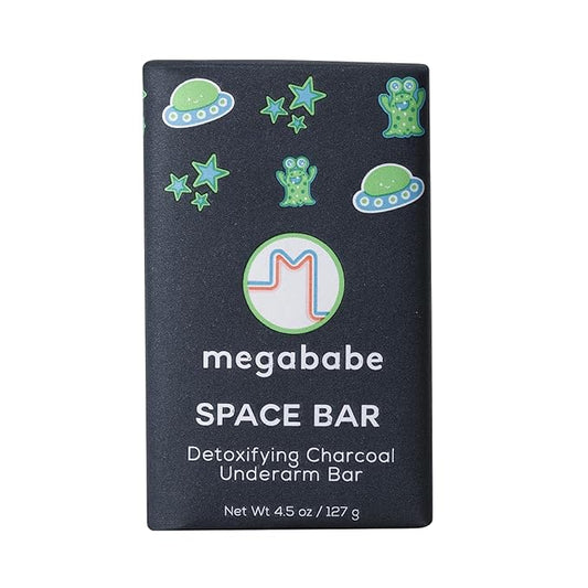 Megababe Underarm Bar Soap - Space Bar | With Detoxifying Charcoal for Odor Control | 4.5 oz