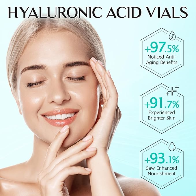 Hyaluronic Acid Serum for Face, 3% Hyaluronic Acid Serum Ultra-Hydrating Tube, Anti Aging Single-Use Vials Skincare for Dry Skin, Smoother Skin, Deep Moisturizing, Pre-Makeup Skincare - 1 Box of 30