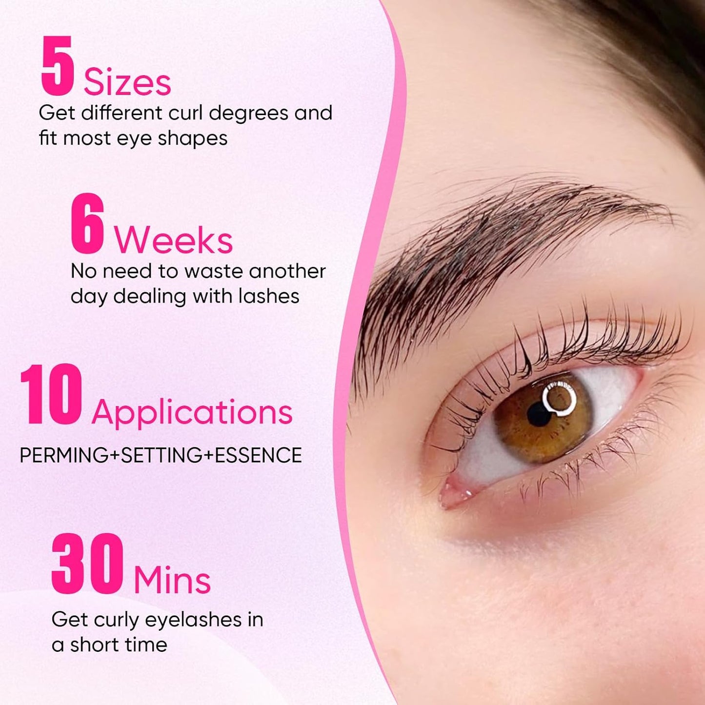 PERMANIA Lash Lift Kit, Lash Perm Kit, Fast Eyelash Lifting 5 Minutes DIY at Home with Strong Glue Disposable Sachet Lash Lifting Kit Last 6 Weeks (30pcs)