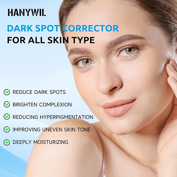 HANYWIL Dark Spot Corrector Cream for Hyperpigmentation,Brightening Serum for Face & Body,Rapid Fade Treatment for Sun Spots, Age Spots & Melasma,Dermatologist-Tested Skin Tone Evenser (2.0 Fl Oz)