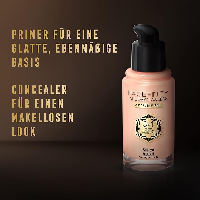 Max Factor Facefinity All Day Flawless 3 In 1 Foundation SPF 20, No. 30 Porcelain