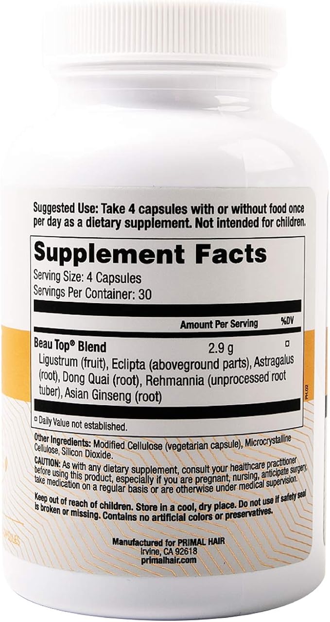 100% Natural Growth Treatment, Reduces Hair Loss, US Patented Formula Proven Effective for Men & Women, 100% Vegan Ingredients, Non-GMO, 30-Day Supply