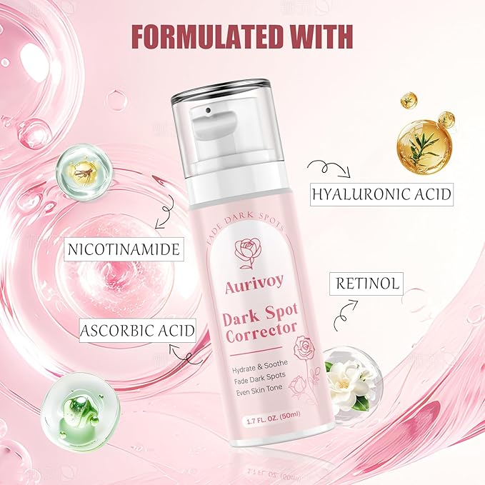 Dark Spot Remover for Face and Body - Dark Spot Corrector for Face - Sun Spots, Age Spots, Freckles & Melasma Remover - Brown Spot Corrector Evens Skin Tone for All Skin Type 1.7 Fl Oz