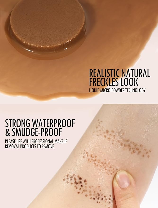 Faux Freckle Pen, Fake Freckle Stamp, Long Lasting, Waterproof, Smudge-proof, Transfer-proof, Natural Sun-kissed Makeup, Suitable for All Skin Types, Vegan & Cruelty-Free (01#Light, 1.5g)