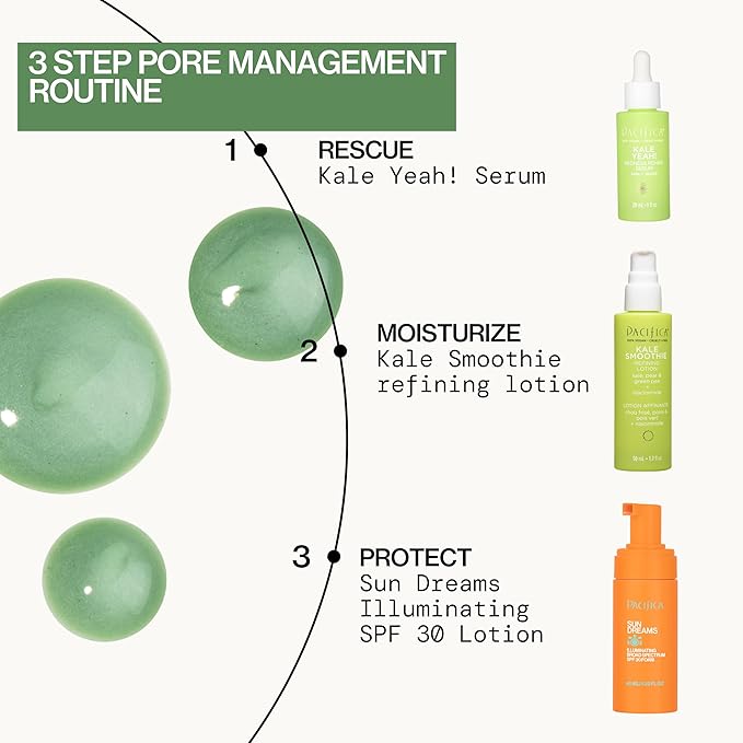 Pacifica Kale Yeah! Redness Rehab Serum – Niacinamide & Super Greens Face Serum to Calm Redness, Minimize Pores & Oil, Soothing Anti-Redness for Oily/Combination Skin Vegan Dermatologist Tested