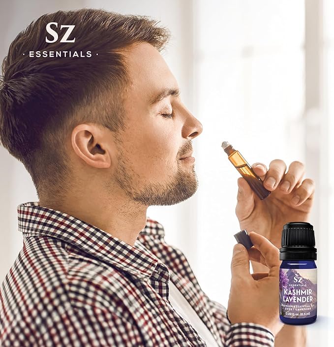 Kashmir Lavender Essential Oil β 100% Pure & Undiluted β Sweet Floral Scent for Relaxation, Aromatherapy, Self-Care, Natural Perfumery β Vegan & Therapeutic β 0.22 fl oz (6.5 mL)