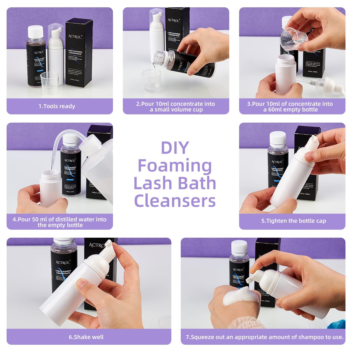 Eyelash Cleanser Concentrate 100ml Strawberry Professional Lash Shampoo Foaming Cleanser Paraben & Sulfate Free Non-lrritating Wash for Extensions Lashes Care-Makes 20 Bottles