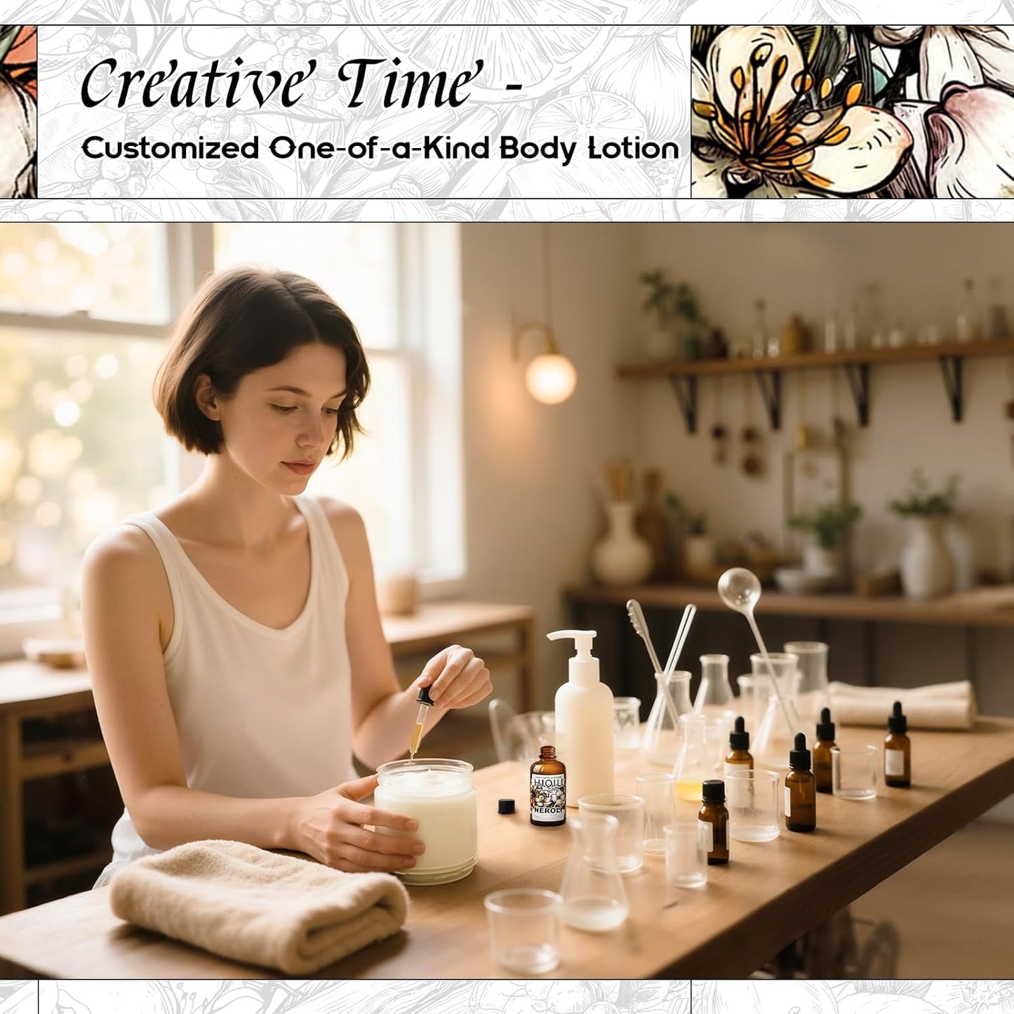 HIQILI Neroli Fragrance Oil for Candle, Soap and Perfume Making, Add to Body Lotion and Handcream, Essential Oil Diffuser Use - 1 Fl Oz