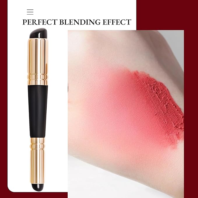 Dual Ended Silicone Lip Brush with Lid, Jelly-like Lip Makeup Brush, Versatile Makeup Applicator for Lips, Concealer, Contour, Blush, Bronzer, and Eyes, 1 count