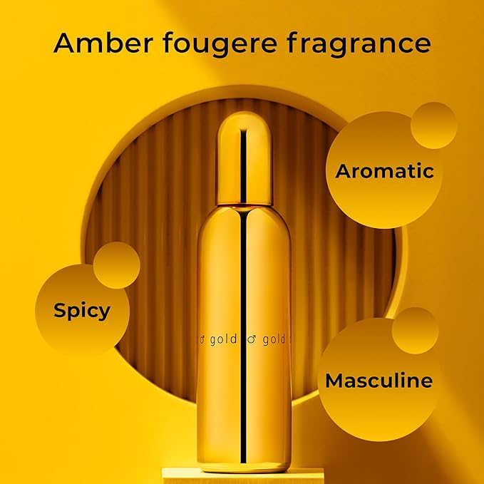 COLOUR ME Gold Homme Perfume. 100 ml Eau de Parfum Men, Luxury Fragrance - Aftershave, Long Lasting Perfumes for Men by Milton-Lloyd