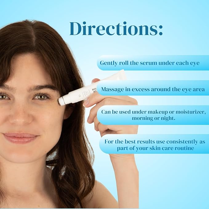 Miss Spa Eye Serum 5-in-1 Roll On Under Eye Cream, Helps De-puff and Brighten Under and Around Eyes, Anti-Aging Under Eye Roller Helps with Fine Lines and Dark Circles, Vitamin B3, Eye Bag Remover