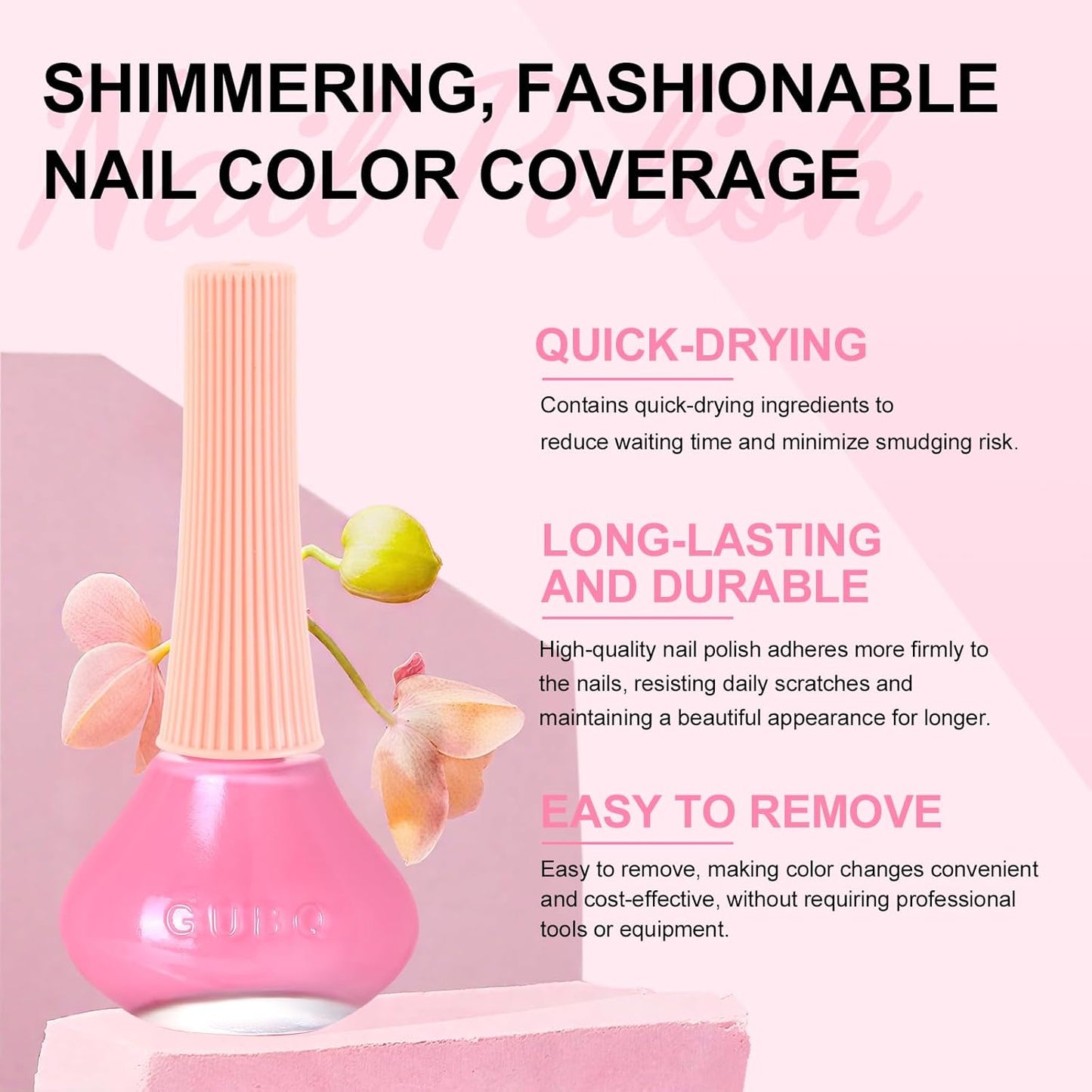 Major Dijit Hot Pink Quick Dry Regular Nail Polish - Nail Art Lacquer, 0.41 Fl Oz