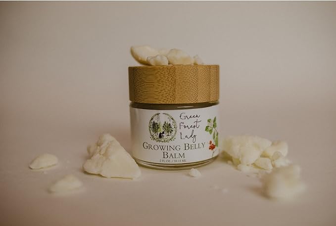 Green Forest Lady-Organic Growing Belly Balm to Support Skin as it Stretches in Pregnancy | Improves Elasticity | Moisturizes Skin | Soothes Itching | 2 FL. OZ./59.15 ML.