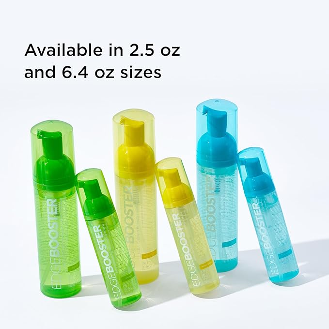 Style Factor EDGE BOOSTER Extra Strength Setting Mousse – Frizz Control, Extra Volume, and Conditioning – 6.4oz Hematite Mousse for Curly Hair