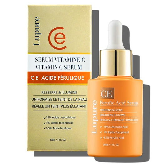 Vitamin C Face Serum: Anti Aging Super Vit C Facial Serum with Ferulic Acid Pure L-Ascorbic Acid, Vitamin E and Hyaluronic Acid for Dark Spots and Skin Care