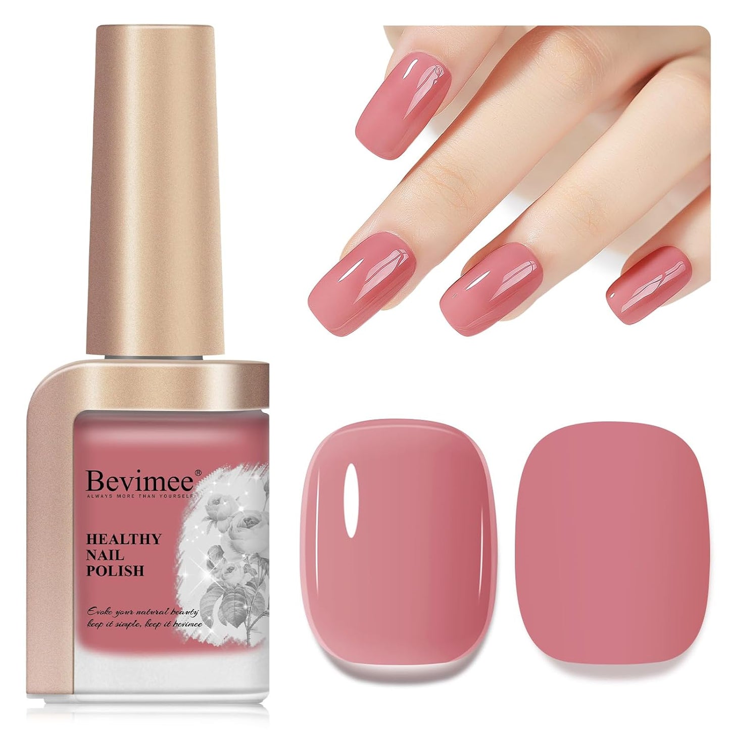Nail Polish Quick Dry Pink Nail Lacquer Sheer Color, Regular Fast Drying Fingernail Polish Bulk Non Gel Long-Lasting DIY Salon Gift For Women