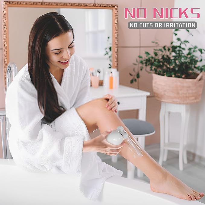 Electric Razors for Women: Rechargeable Shaver with Detachable Head - 5D Wet and Dry Lady Hair Remover for Legs and Hand (Gold)