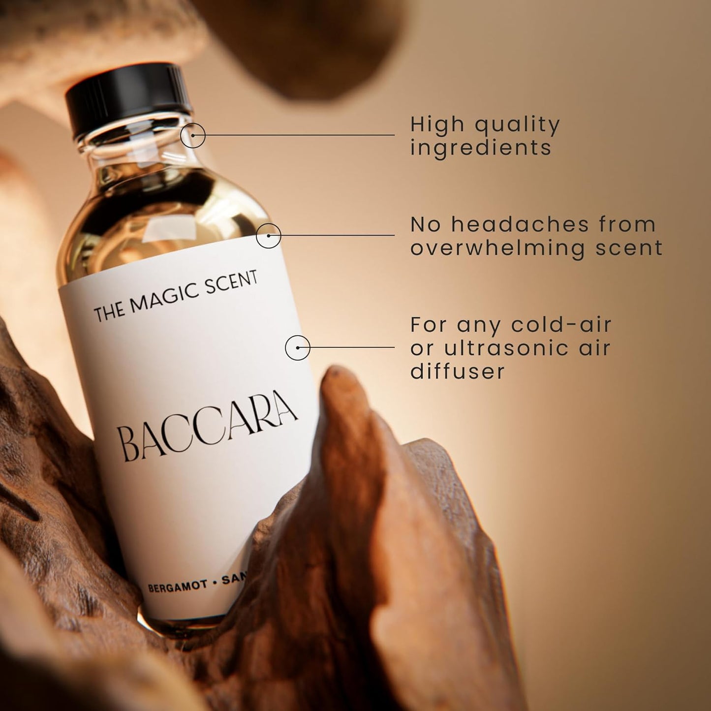 Baccara Diffuser Oil - Hotel & Home Luxury Scents Inspired by Baccarat Rouge - Diffuser Oil Scents for Home Designed for Use in All Diffusers - 16.9 fl oz, 500 mL