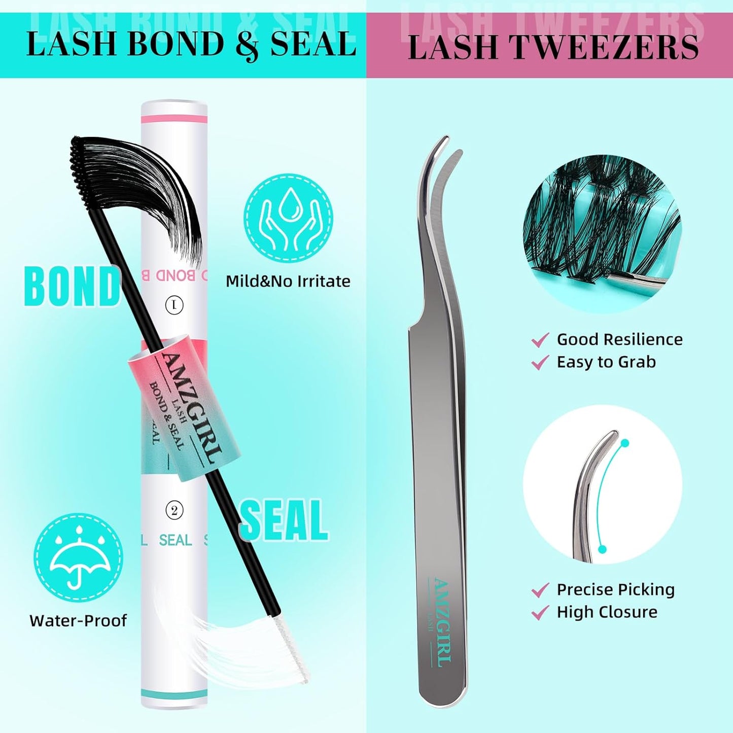 Lash Clusters Kit 200PCS 50D Eyelash Extension Kit D Curl Wispy Eyelash Clusters DIY Natural Individual Lashes Kits Lashes Extensions Kit with Lash Bond and Remover Eyelash Tweezer at Home(White Bond)
