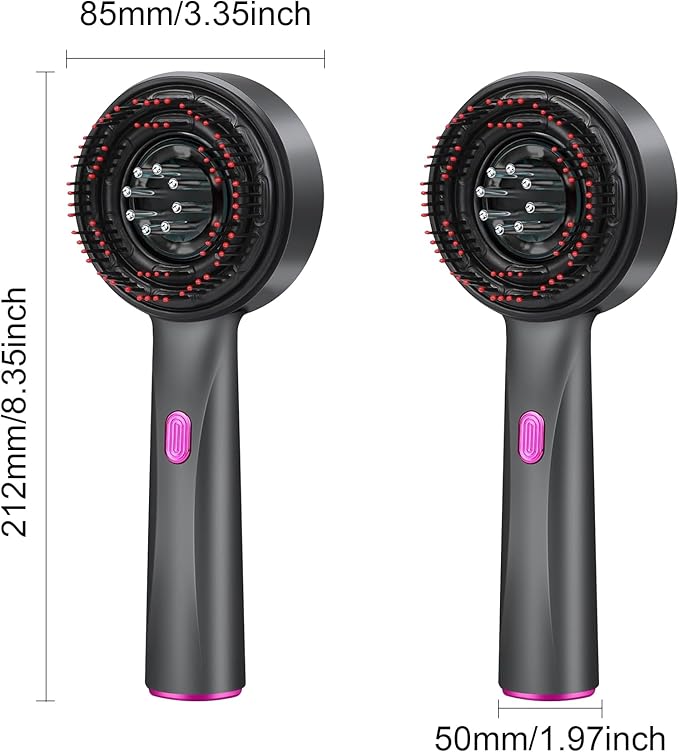 Red Light Dot Scalp Massager - 72-Point Vibration Comb for Hair Care, 3 in 1 Hair Oil Applicator,ipx7 Waterproof Scalp Oil Applicato,Rechargeable Home Use Device with Safety Indicator(Black)