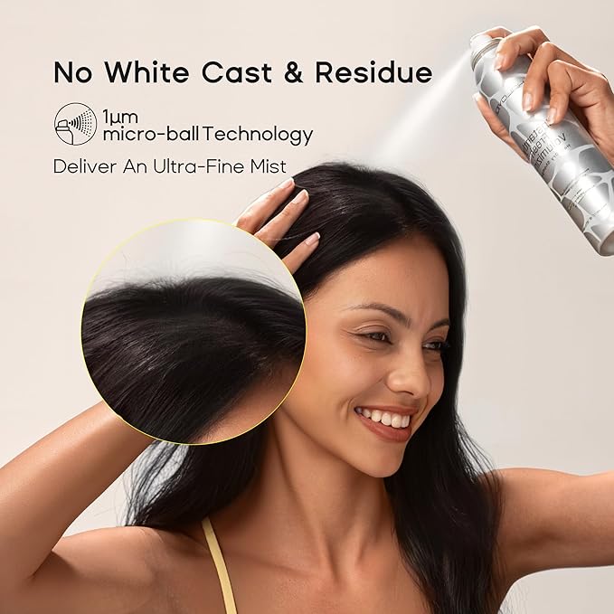 Dry Shampoo for Women, Dry Scalp Shampoo Spray for Dark Hair Leaves No White Residue, Absorb Oils, Volumizing & Refresh Hair for 72 Hours, 5.07 Fl Oz