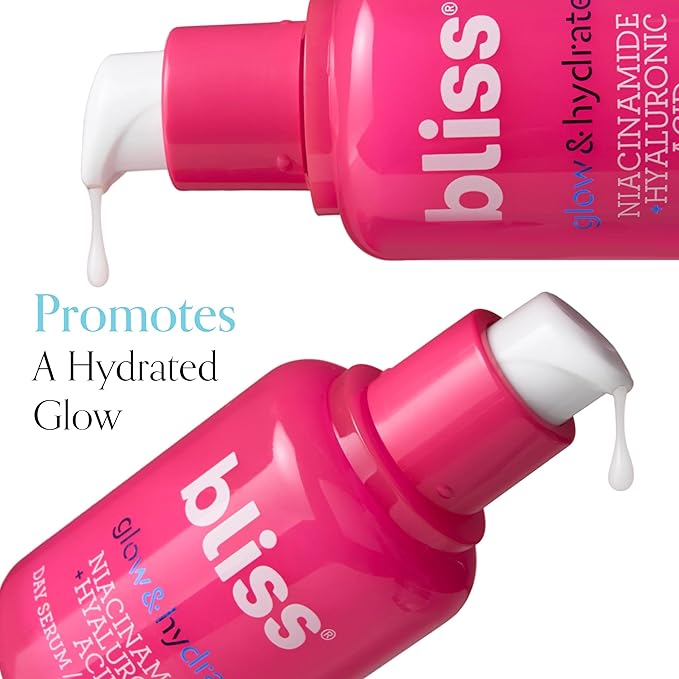 Bliss Glow & Hydrate Serum - Niacinamide + Hyaluronic Acid Serum - 1 Fl Oz - Improves Dullness, Hydrates, Replenishes & Defends Skin - Lightweight Hydration - Clean - Vegan & Cruelty Free