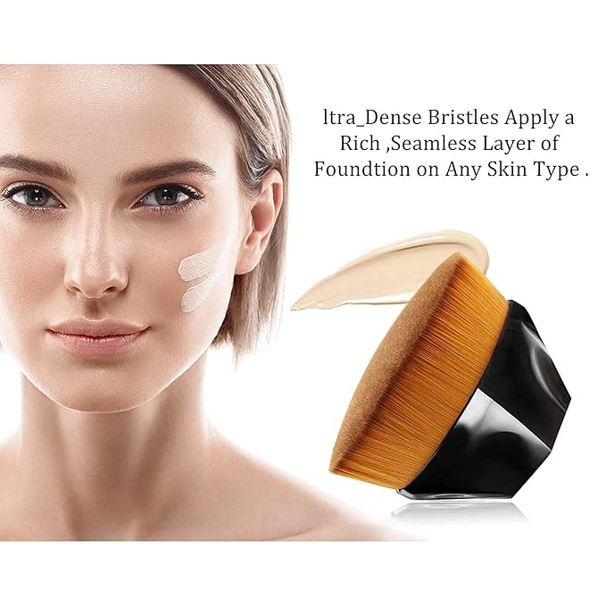 2 Pcs Phoera Foundation Makeup 102 and 104 Liquid Full Coverage 24HR Matte Oil Control Foundation Makeup Concealer (Nude & Buff Beige) with Kabuki Foundation Brush Flat Top