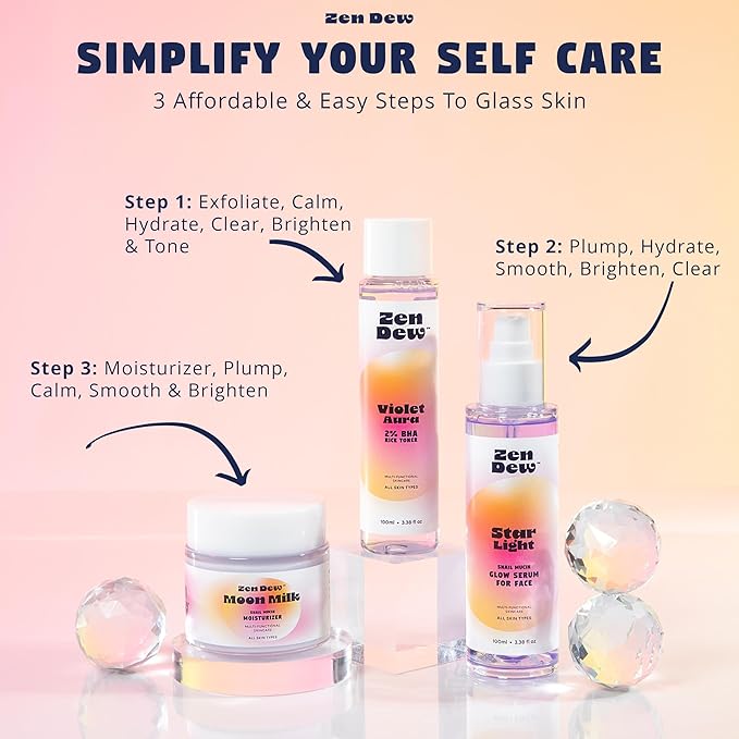 Star Light Snail Mucin Face Serum with Blue Light Skin Protection, 3.38 Oz – Silky Smooth Korean Glow Serum that Restores Moisture and Leaves Skin Brighter, Plumper, Soothed and Smooth