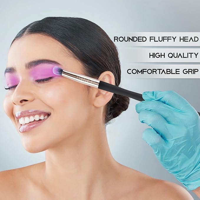 Profusion Cosmetics Small Pointed Precision Synthetic Eyeshadow Brush Pigments and Glitter Eye Concealer Tapered Bristles for Blended Crease and Eyeliner Smudger Quality Brush