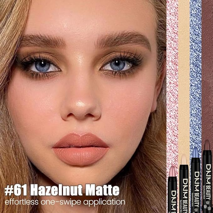 Kaely Cream Eye Shadow Sticks, Hazelnut Matte Eyeliner Pencil Eyeshadow Palette Makeup, Eye Highlighter Brightener Stick for Older Women Waterproof Pigmented, sombras para ojos, New-61