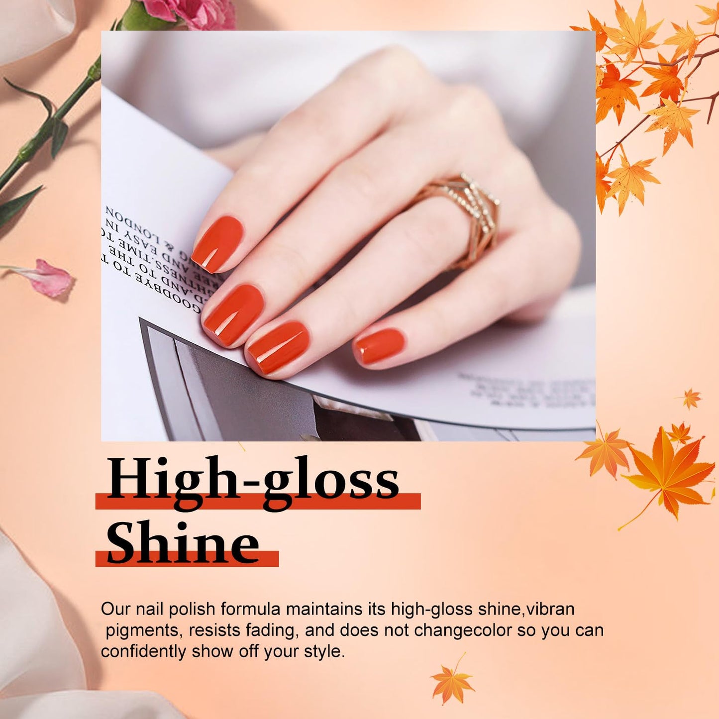Major Dijit Quick Dry Nail Polish Pumpkin Orange Summer Nail Lacquer for Nail Art Cruelty-Free Regular Nail Polish 0.41 fl oz.
