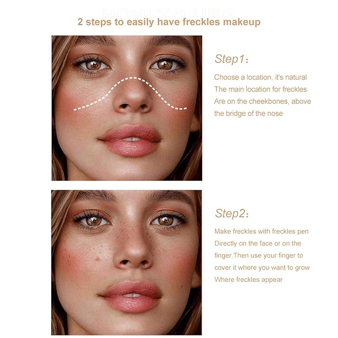 Freckle Pen 2 Colors Waterproof Lasting Natural Like Face Freckle Makeup Pen 2 Pcs 0.17 Fl Oz