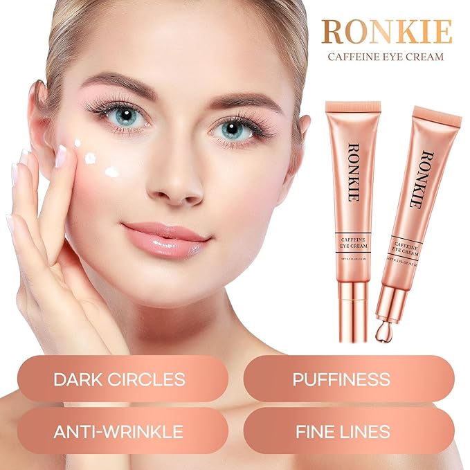 Eye Cream for Dark Circles and Puffiness: Caffeine - Retinol Cream- Anti Aging Wrinkles With Collagen Hyaluronic Acid Fine Lines Depuffer in 3-4 Weeks-15 mL
