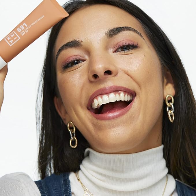 3INA 631 Tinted Moisturizer for Face with SPF 30 - Sun Beige - BB Cream with Light to Medium Coverage - Hyaluronic Acid Moisturizer for All Skin Tones - Vegan, Cruelty and Paraben Free Make Up - 1 oz