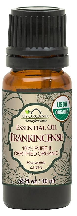 US Organic 100% Pure Frankincense (Boswellia Carteri) Essential Oil - Sourced from The Horn of Africa, USDA Certified Organic, Use Topically or in Diffuser, Perfect for Yoga or Meditation (10 ml)