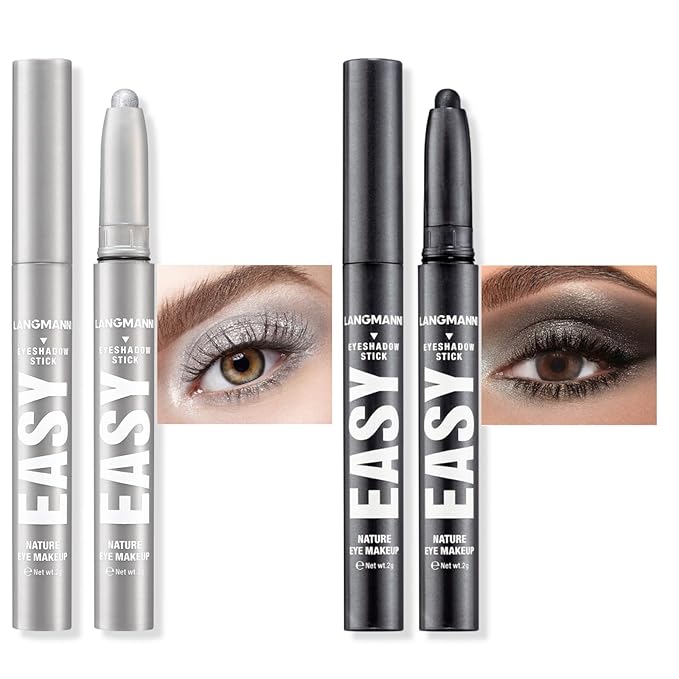 Jolilab Eyeshadow Stick Set, 2 Colors Matte Professional Bright-Colored Contouring and Highlight Stick, Cream Waterproof Long Lasting High Pigmented Eye Shadow. (2, 07+23)