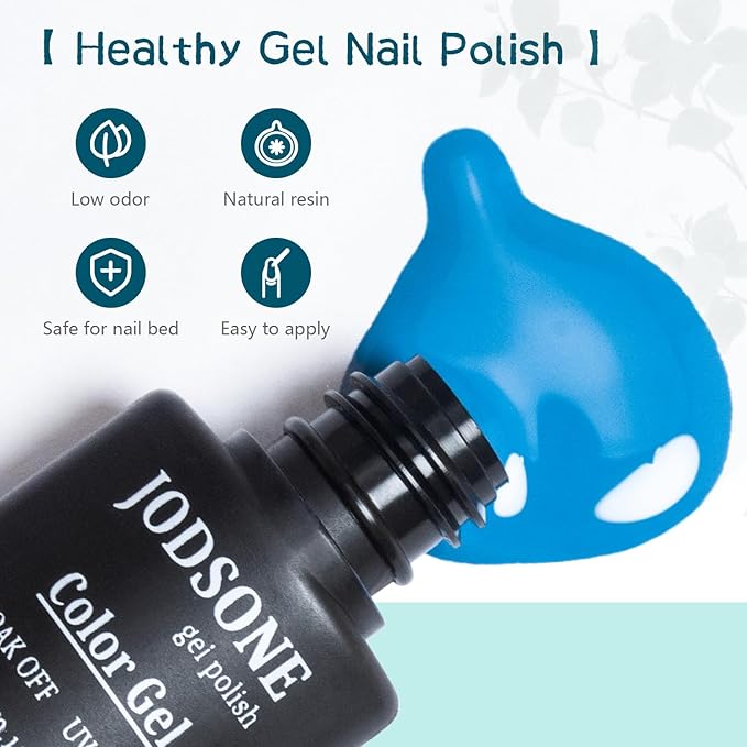 JODSONE 23 PCS Gel Nail Polish Kit with U V Light Popular Color with Durable Base Coat Matte Glossy Top Coat