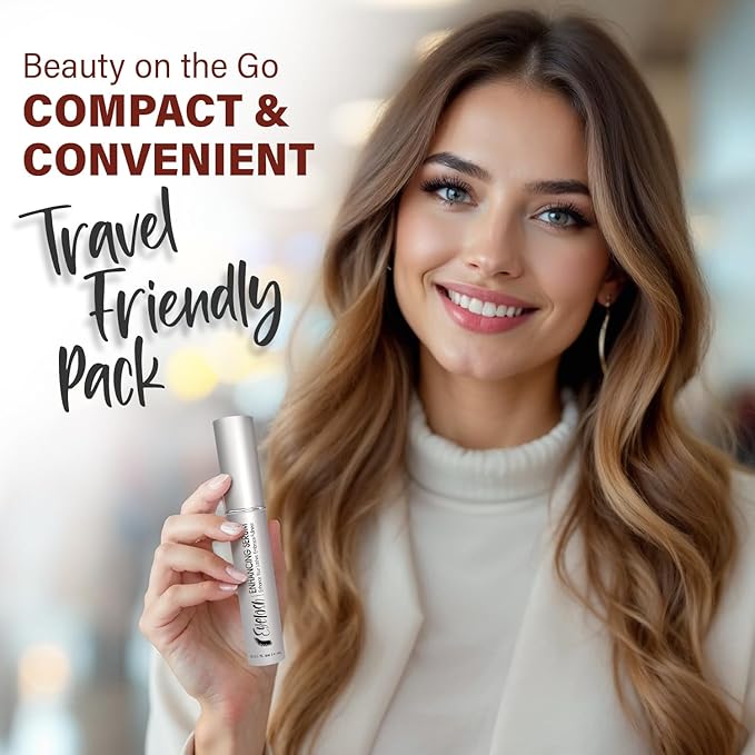 Herbishh Eyelash Enhancing Nourishing Serum for Longer, Thicker Lashes, Safe for Lash Extensions, Fragrance-Free Lash Serum, Sulfate-Free, Travel-Friendly, 0.135 fl. oz