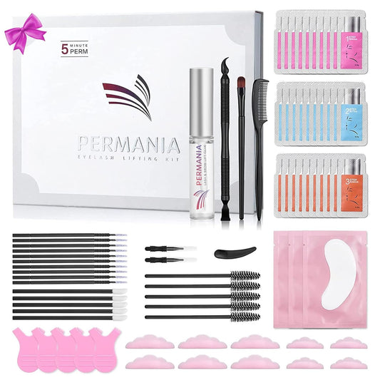 PERMANIA Lash Lift Kit, Lash Perm Kit, Fast Eyelash Lifting 5 Minutes DIY at Home with Strong Glue Disposable Sachet Lash Lifting Kit Last 6 Weeks (30pcs)