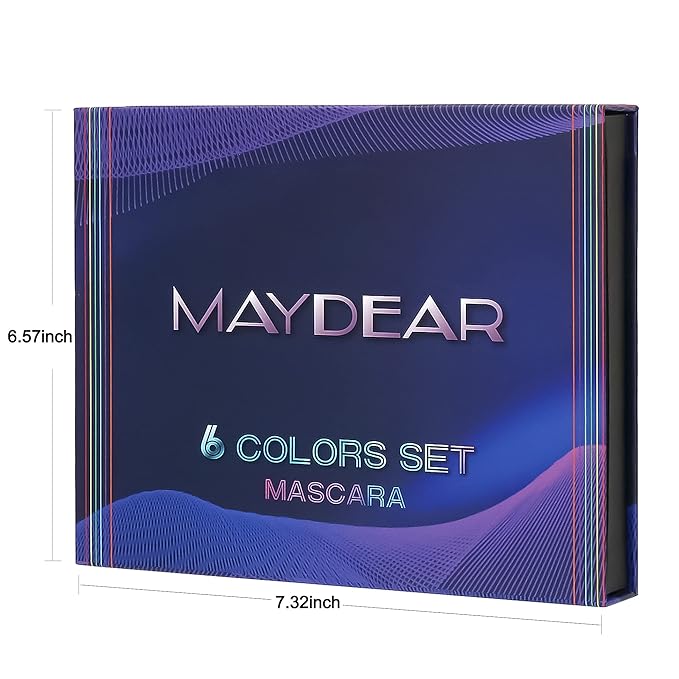 Maydear Waterproof Colored Mascara Set β Long-Lasting, Cruelty-Free, Vegan Eye Makeup for Women (6 Colors)